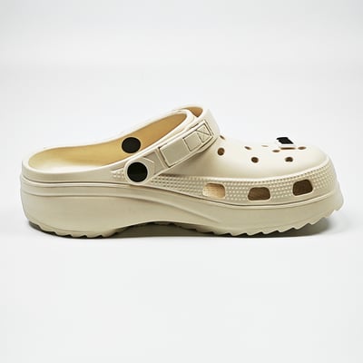 【買1送1】AKIBO餅乾洞洞鞋(二代)-奶油白(中性款、輕量、耐走、兩穿、防水) / 內附AKIBO品牌鞋扣1個。現在買再送鞋扣組(不挑款)14