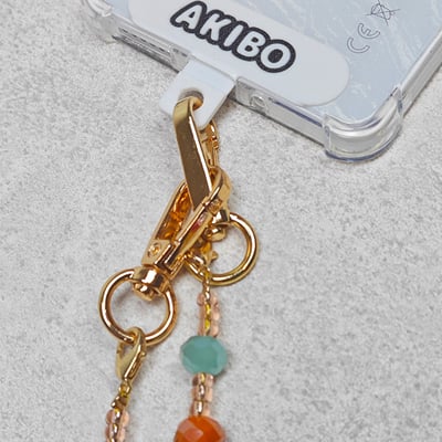 AKIBO波西米亞寶石包包手機掛繩-多彩 (中性款、琉璃)  / 內附AKIBO品牌手機掛片1個5