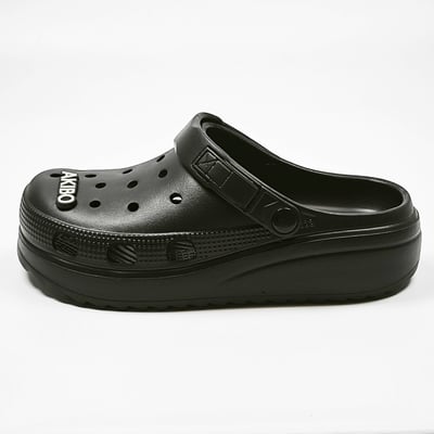 【買1送1】AKIBO餅乾洞洞鞋(二代)-經典黑(中性款、輕量、耐走、兩穿、防水) / 內附AKIBO品牌鞋扣1個。現在買再送鞋扣組(不挑款)12