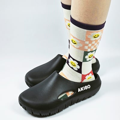 AKIBO花漾幾何中筒襪(兩件組)-中性款