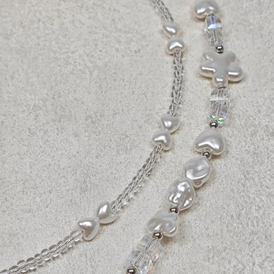 AKIBO雪花舞曲包包手機掛繩-淨透白(女款、水晶) / 內附AKIBO品牌手機掛片1個8