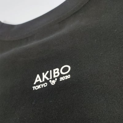 AKIBO日系落肩毛巾繡大學T-經典黑(男女共款)8