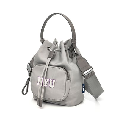 NCAA紐約大學NYU經典Logo水桶包-灰5