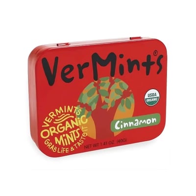 【布緯食聊】Organic VerMints 有機清口糖 40g／盒｜原味薄荷｜肉桂風味｜冬青風味｜咖啡風味｜美國原裝進口 USDA 有機認證｜無麩質 全素 非基改 鐵盒包裝3
