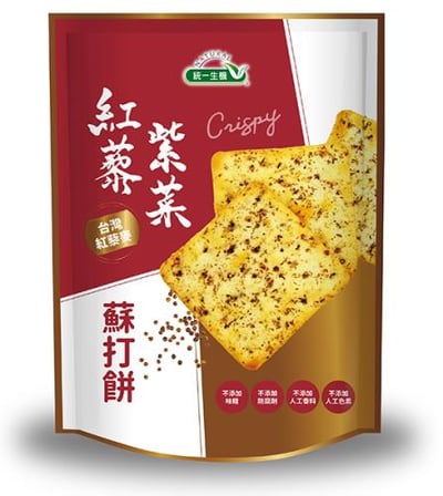 【統一生機】紅藜紫菜蘇打餅 108g｜台灣紅藜麥×清脆紫菜酥｜玫瑰鹽提味1