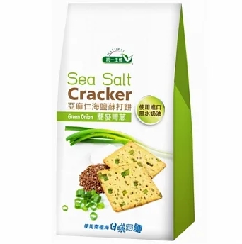 【統一生機】亞麻仁海鹽蘇打餅-蕎麥青蔥 168g｜台灣青蔥入味｜多層酥脆｜健康蘇打餅乾1