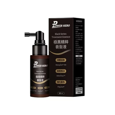 【PowerHero】強健豐盈/極黑精粹 養髮液 60ml/瓶｜活絡韌髮、韌黑喚活，逆齡養髮2