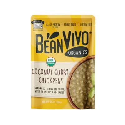 【布緯】BeanVivo 有機椰奶咖哩鷹嘴豆 283g｜美國原裝進口 USDA 有機認證｜植物基底 14g 蛋白質｜無麩質 植物五辛素｜微波 60 秒即食 不含 BPA 包裝1