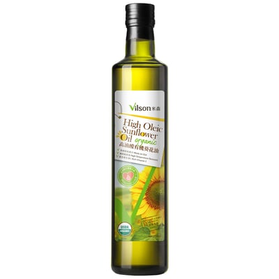 【米森 Vilson】高油酸有機葵花油 750ml｜美國原裝進口無調和｜Omega-9 含量 80%｜發煙點 232°C 耐高溫低油煙｜美國 QAI 有機驗證1