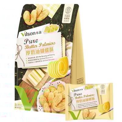 【米森 Vilson】厚奶油蝴蝶酥 10g×10包/袋｜天然健康餅乾/兒童零食/小朋友最愛1