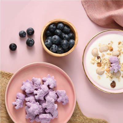 【米森 Vilson】乳酸菌咬咬藍莓優格 10gx5包｜50億乳酸菌｜5倍濃縮高鈣優格零食｜藍莓風味｜恐龍造型｜無人工添加2