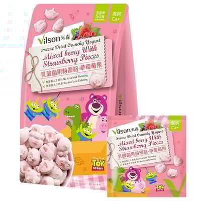 【米森 Vilson】迪士尼系列乳酸菌果粒優格8g×5包｜草莓莓果/柳橙百香風味2