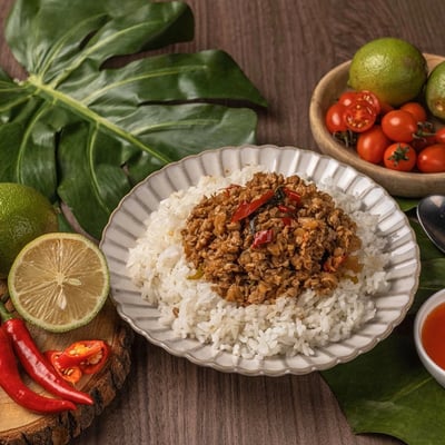 【毓秀私房醬】泰式素打拋肉 300g｜全素｜泰式香辣下飯料理｜即熱即食3