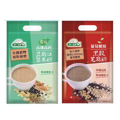 【統一生機】穀粉系列 25g × 7包｜有機高纖高鈣亞麻仁堅果粉｜葡萄糖胺黑穀芝麻粉｜14種有機原料全研磨 × 多穀黑豆黑芝麻複方｜無人工香料 × 無防腐劑｜台灣製造1