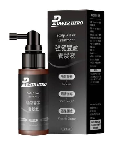 【PowerHero】強健豐盈/極黑精粹 養髮液 60ml/瓶｜活絡韌髮、韌黑喚活，逆齡養髮3