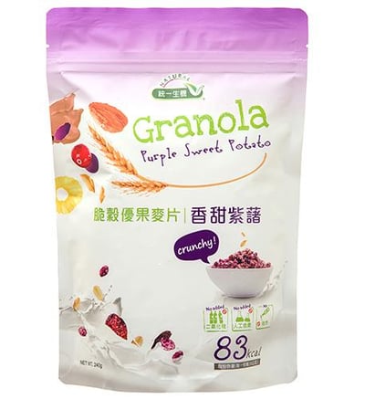 【統一生機】脆穀優果麥片 香甜紫薯 240g｜在地食材｜低卡無防腐劑｜烘烤非油炸1