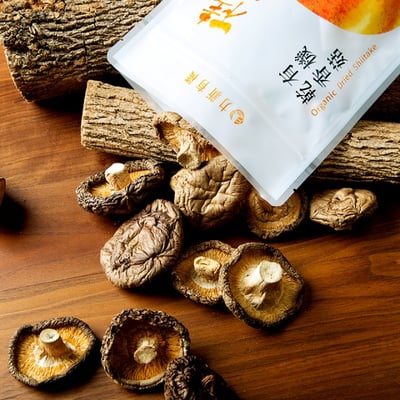 有機桂燒乾香菇（中）60g｜龍眼木柴火手工烘焙｜厚肉香菇｜傳承古法香氣濃郁2