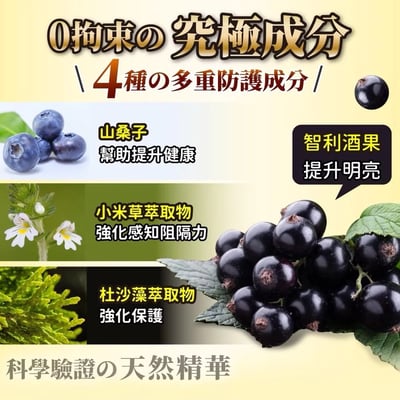 【大島生醫】高濃度游離葉黃素膠囊 30粒｜金盞花來源游離型葉黃素10mg × 15種花青素超級莓果精華｜山桑子 × 智利酒果 × 小米草 × 杜沙藻｜台灣製 3C族日常配方6