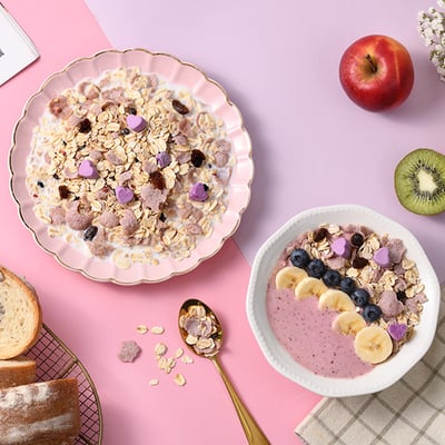 【米森 vilson】乳酸菌藍莓優格麥片 300g 即沖即食 5倍濃縮藍莓優格塊 覆盆莓穀脆片 高纖膳食纖維 無防腐劑 無人工香料色素2