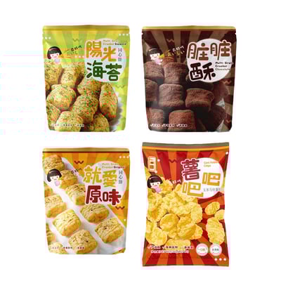 【一口田】十穀米同心餅/原味同心餅/髒髒酥/薯吧吧/陽光海苔 35g/包 奶素1