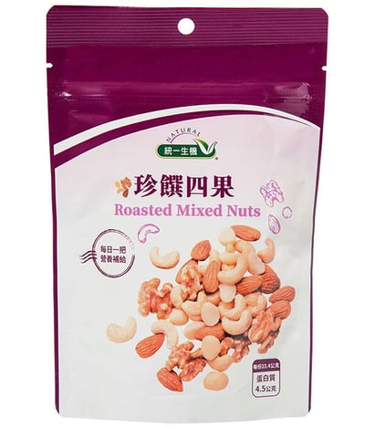 【統一生機】珍饌四果｜杏仁 × 核桃 × 腰果 × 夏威夷豆｜椰香薄鹽輕調味｜低溫慢焙 每份含蛋白質 4.5g1