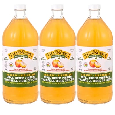 【自然思維】Filsingers 加拿大原裝進口 有機蘋果醋 945ml｜無加糖｜生酮飲食推薦｜單瓶/3瓶優惠 超取上限3瓶2