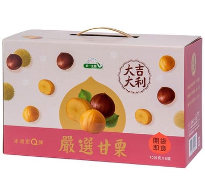 【統一生機】嚴選甘栗禮盒｜河北板栗｜顆粒完整香甜｜零膽固醇｜質感禮盒2