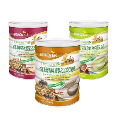 【歐特 OTER】有機紫麥多穀奶 有機黑穀多穀奶 有機青汁多穀奶 800g/罐 有機 紫麥 黑穀 多穀奶1