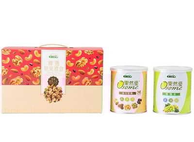 【統一生機】臻選堅果禮盒｜果然優綜合堅果＋果然優葡萄乾｜低溫輕烘焙原味｜紅金禮盒2