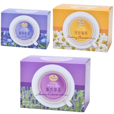 【曼寧】花草茶系列15入/盒｜洋甘菊茶/藍莓果茶/薰衣草茶｜無咖啡因茶包｜舒緩放鬆花茶1