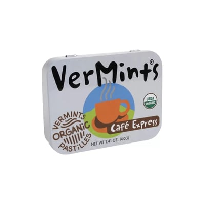 【布緯食聊】Organic VerMints 有機清口糖 40g／盒｜原味薄荷｜肉桂風味｜冬青風味｜咖啡風味｜美國原裝進口 USDA 有機認證｜無麩質 全素 非基改 鐵盒包裝4