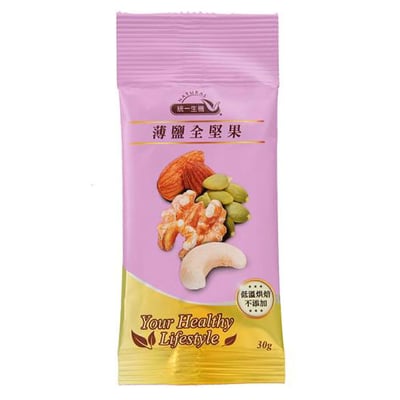 【統一生機】薄鹽全堅果隨手包 30g｜4大超級堅果｜低溫烘焙輕鹽調味｜健康無添加零食1