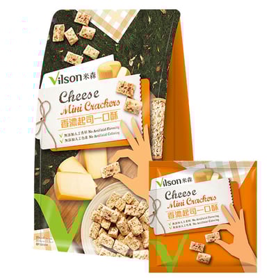【米森 Vilson】一口酥系列 20g×5包｜醇黑可可一口酥｜香濃起司一口酥｜芝麻藜麥一口酥｜低溫烘焙 × 無防腐劑｜1歲以上可食｜全家適合3