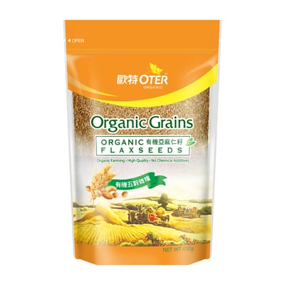 【歐特 OTER】有機亞麻仁籽 430g｜加拿大Pro-Cert有機認證、無農藥無添加、100%純天然五穀雜糧1