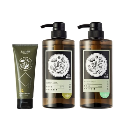 【tsaio 上山採藥】野薄荷勁爽沐浴露 野薄荷頭皮洗髮露 600ml 野薄荷淨涼洗顏乳 100g1