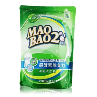 【毛寶兔】超酵素 制臭抗菌防霉洗衣精 2000g/瓶裝｜1800g 補充包｜溫和配方 深層潔淨 有效抗菌除臭3