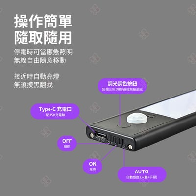 智慧長條三色感應燈8