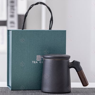 木柄陶瓷馬克杯 寬底禮盒款11