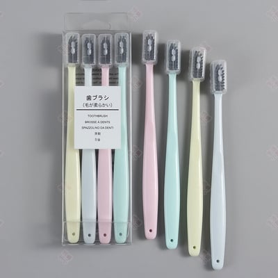 軟毛備長炭牙刷4入4