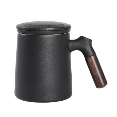 木柄陶瓷馬克杯 寬底禮盒款1