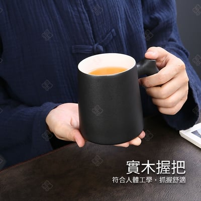 木柄陶瓷馬克杯 寬底禮盒款7