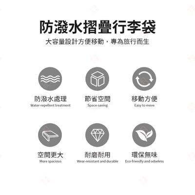 防潑水摺疊行李袋3