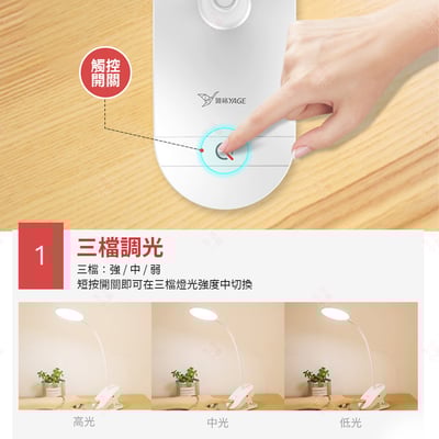 夾式圓形LED檯燈3
