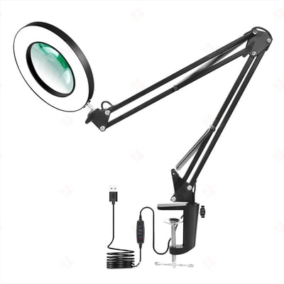 LED環形放大鏡檯燈 5倍 20倍子母11