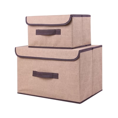 仿棉麻收納箱 兩件套1