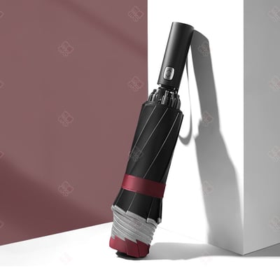 自動黑膠反向傘16