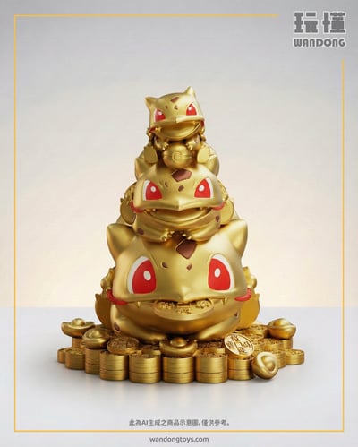 【金運】金蟾蛙 妙蛙種子 招財趣味擺件1