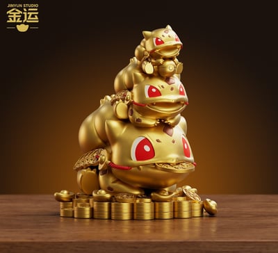 【金運】金蟾蛙 妙蛙種子 招財趣味擺件3