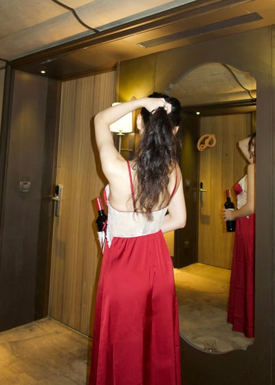 P.S I Love You 法式緞面透紗長裙3