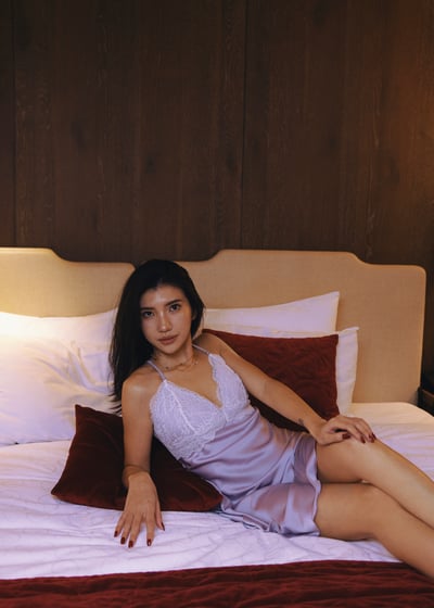 French 純慾美背蕾絲緞面睡衣3